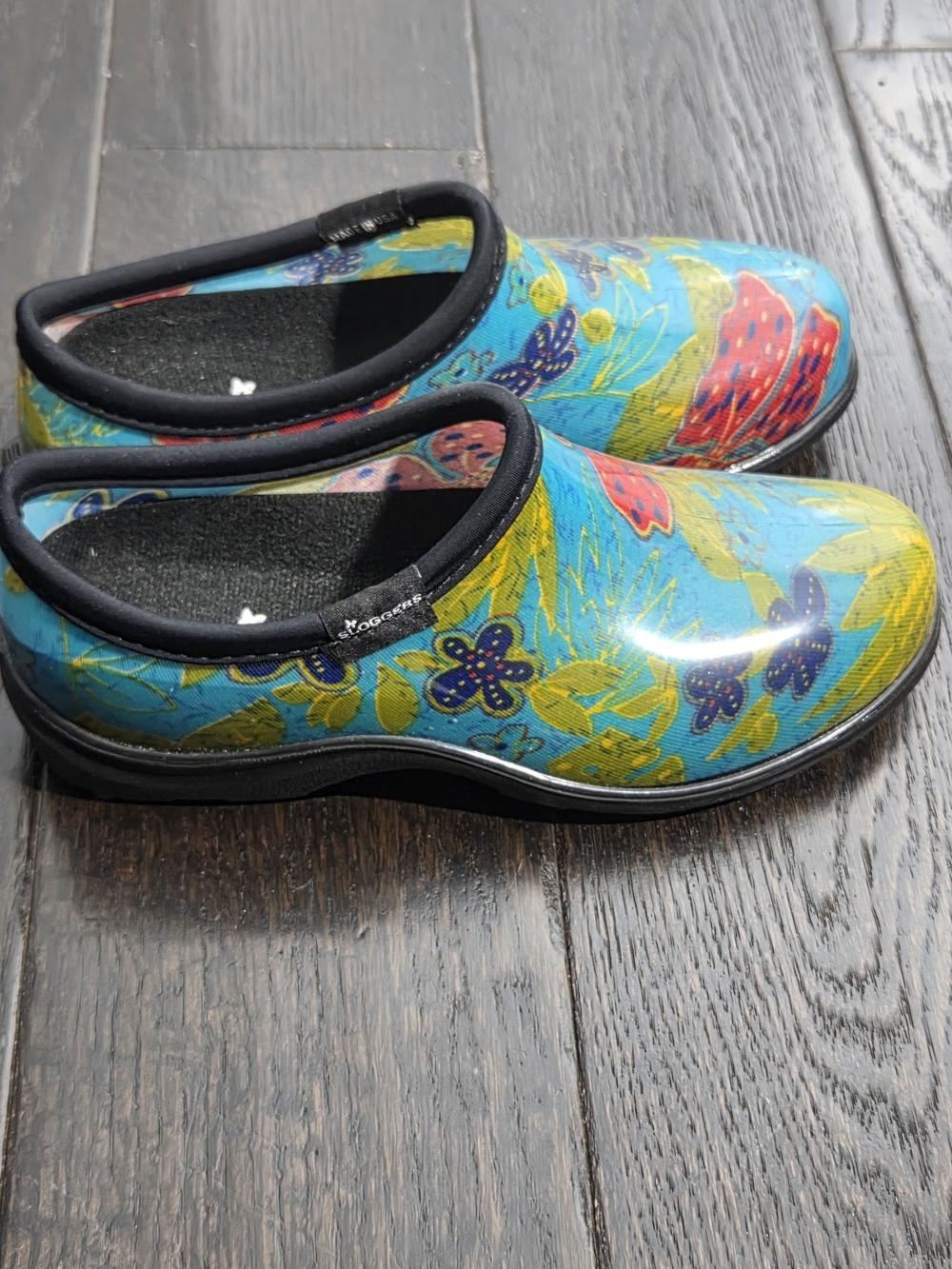 Sloggers Women's Printed Rain and Garden Shoe - Midsummer Blue Size 6